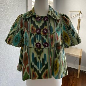 Anthropologie Ikat short sleeved jacket